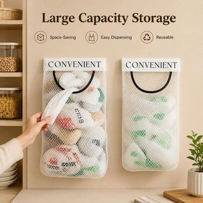 10PCS Grocery Garbage Bag Holder Trash Bag Dispenser Sticky Wall Mounted Mesh🛒