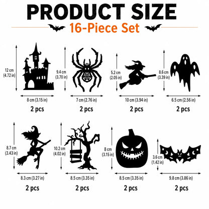 Halloween LED Silhouette Wall Light Stickers, Battery Powered Peel & Stick Decor Lights🦇