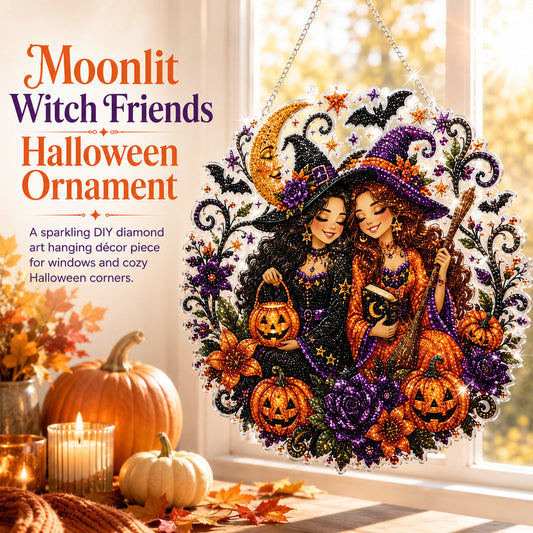 🔥Last Day 49% OFF - 🧙‍♀️🎃Halloween Witch Friendship Diamond Art Window Suncatcher(📦Buy 2 Free Shipping)