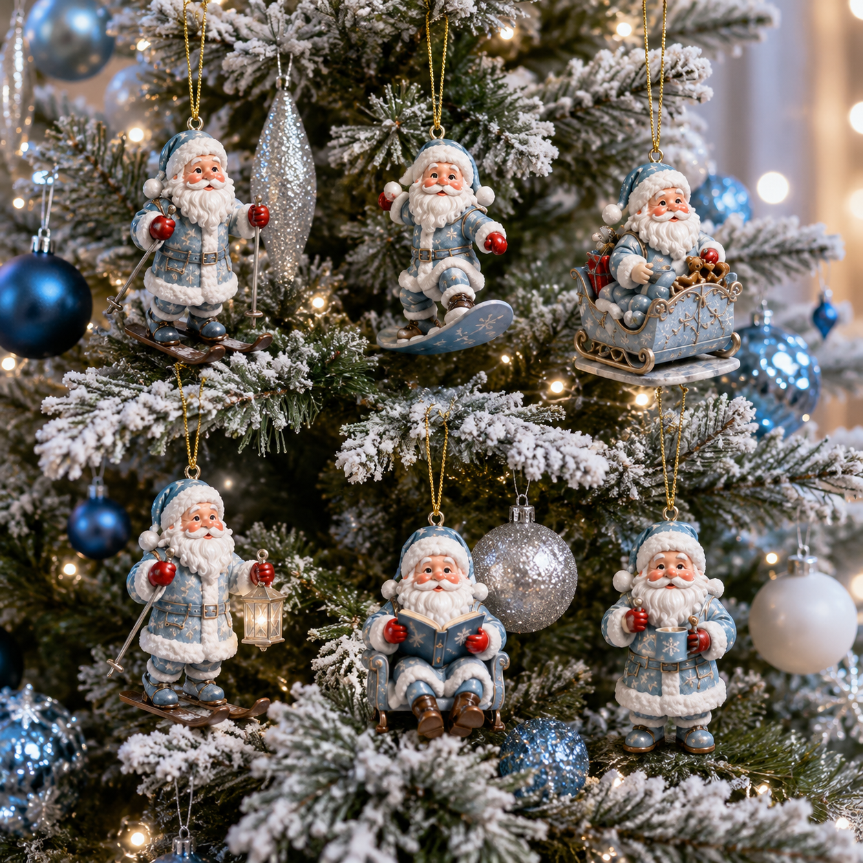 ✨24-Day Christmas Countdown Advent Calendar –Icy Santa Claus Ornament