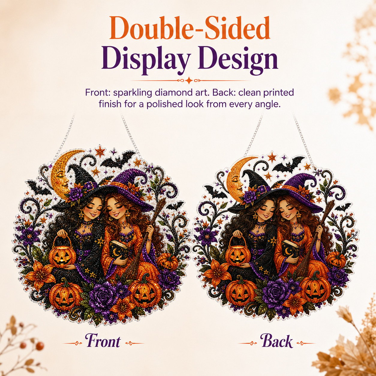 🔥Last Day 49% OFF - 🧙‍♀️🎃Halloween Witch Friendship Diamond Art Window Suncatcher(📦Buy 2 Free Shipping)