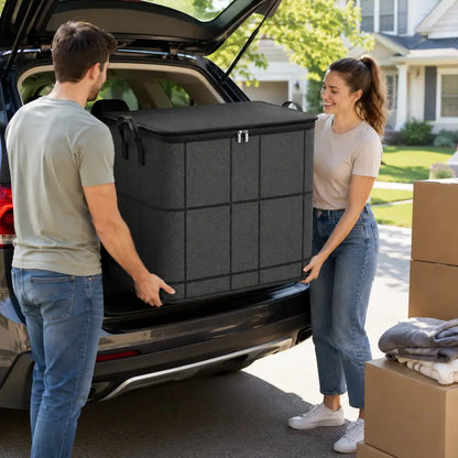 Spacious Moving Storage Bin, Zippered Organizer for Quilts, Large Capacity Fabric Bag for Moving Day & Bedroom Use 📦