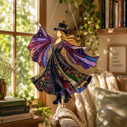 💥💃 Stevie Nicks 🤘 Handmade Stained Glass Spinning Suncatcher