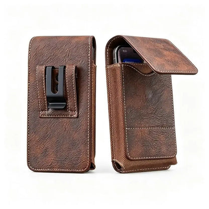 Men's Waist Phone Pouch with Card Slot, Magnetic Lock & Metal Belt Clip📱