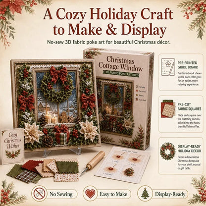 🔥🔥 LAST DAY 49% OFF – 🎄🧵 Premium 3D Christmas Fabric Poke Art Kit | No-Sew Holiday Craft with Pre-Punched Board, Fabric Squares & Display Stand 🎅✨