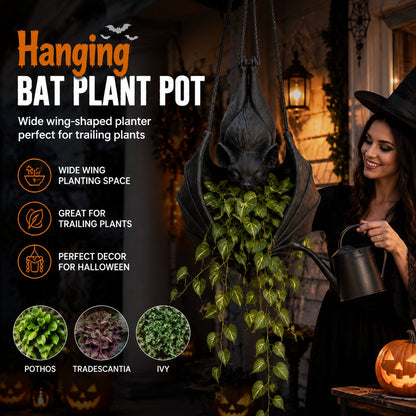 🦇 Hanging Bat Plant Pot🎃Spooky Garden Decor Planter