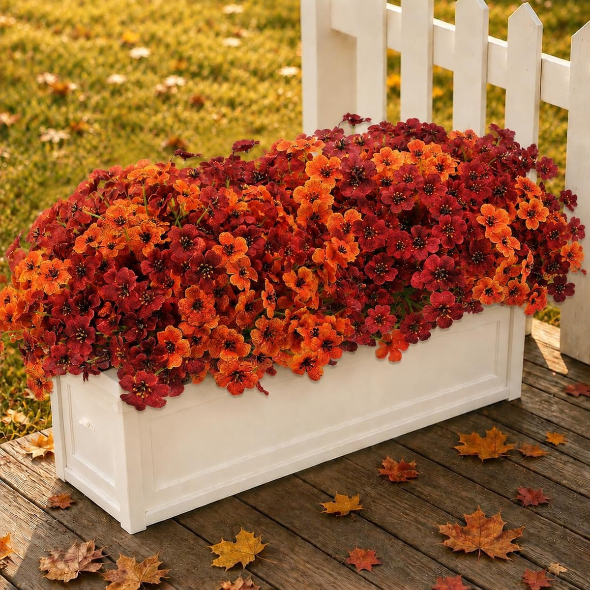 🔥HOT SALE 50 % OFF🍂Fall Artificial Flower Halloween 12pcs, UV Resistant Colorful Fake Flower🍂