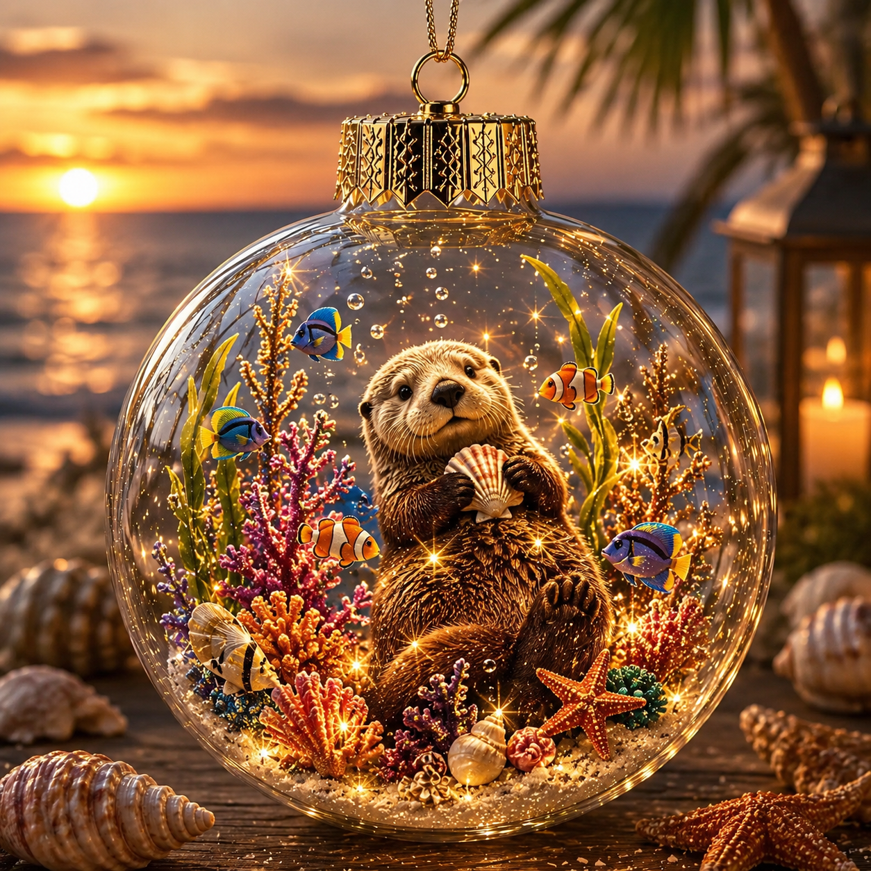 🌊Summer Ocean Animal Lighted Diorama Ornament – 🎁8 Magical Coastal Designs