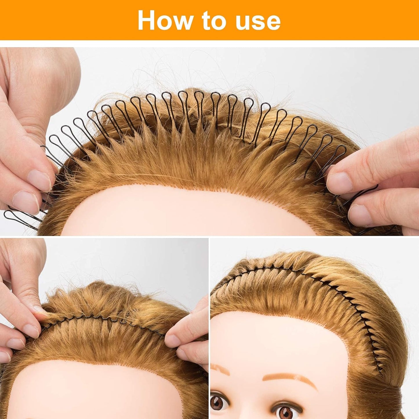 U Shape Hair Finishing Fixer Comb, Stretchable Wavy Hair Styling Pins 🖤