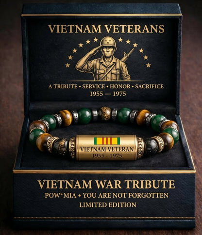 🎖️Vietnam Veteran Tribute Beaded Bracelet with Giftbox