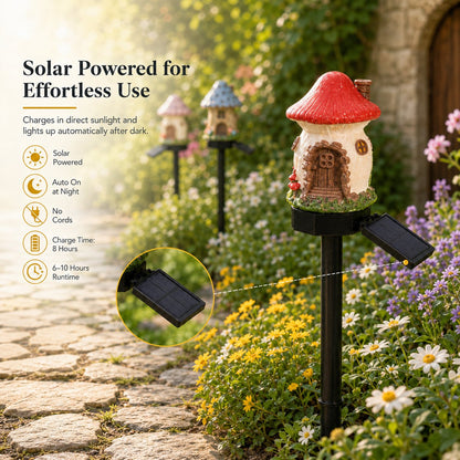 ✨Last Day: 49% OFF🔥Solar Fairy-Tale Mushroom Cottage Garden Light – Whimsical Warm Glow for Paths, Patios & Flower Beds 🍄🌙