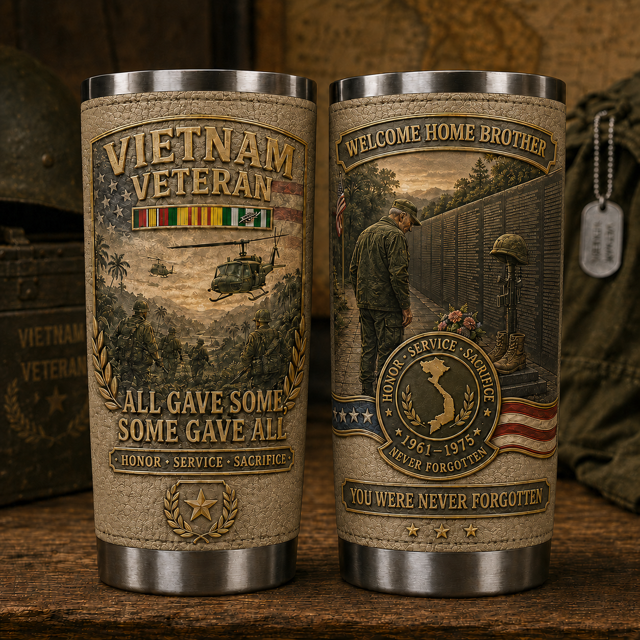 🔥 HOT SALE 55% OFF 🇺🇸 Vietnam War Veteran Commemorative Travel Tumbler
