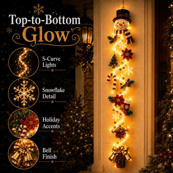 🎄 Light‑Up Glowing Christmas Door Hanger ✨ Festive Home Decor