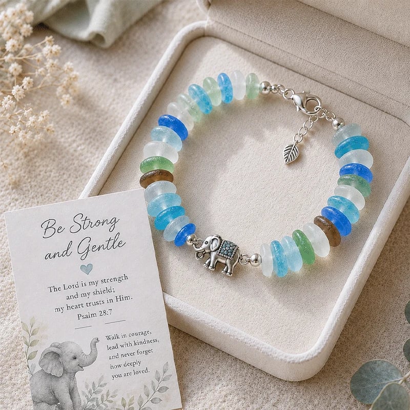 🩵 Sea Glass Blessing Bracelet
