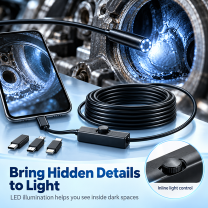 🔧 HD Inspection Camera – See Inside Tight Spaces 🔍