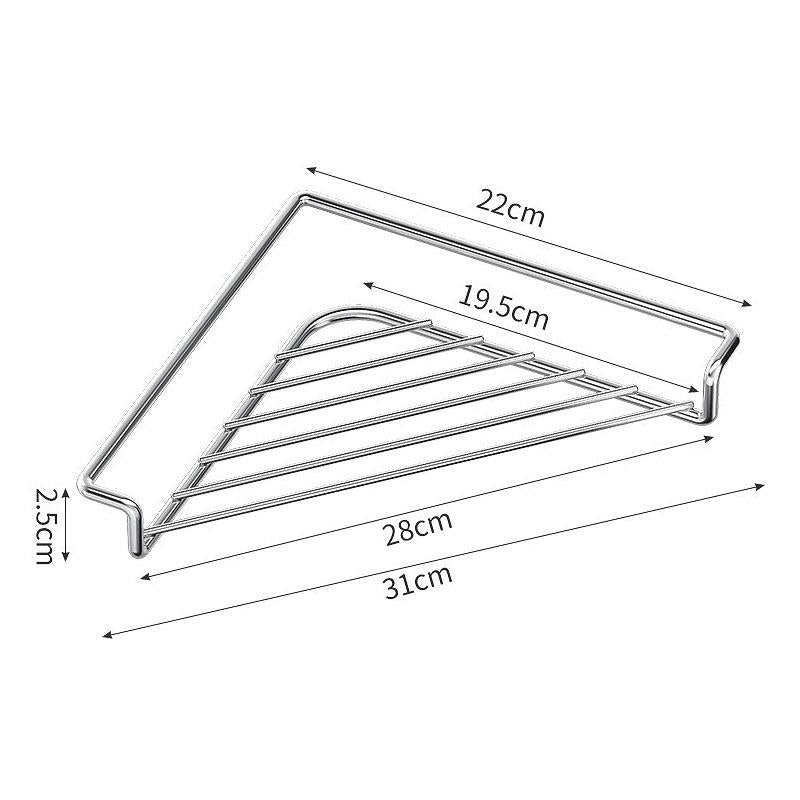 2PCS Stainless Steel Corner Sink Shelf with Triangular Open Wire Rack Design, Drainage and Raised Side✨