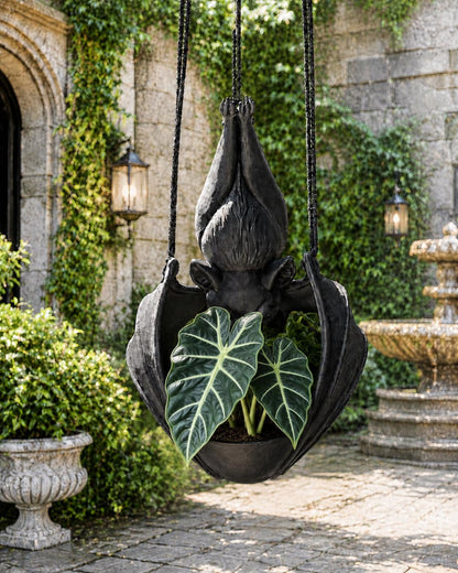 🦇 Hanging Bat Plant Pot🎃Spooky Garden Decor Planter