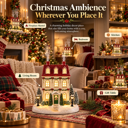 50% OFF🏠 Christmas House Aroma Diffuser – Gentle Mist & Glowing Windows