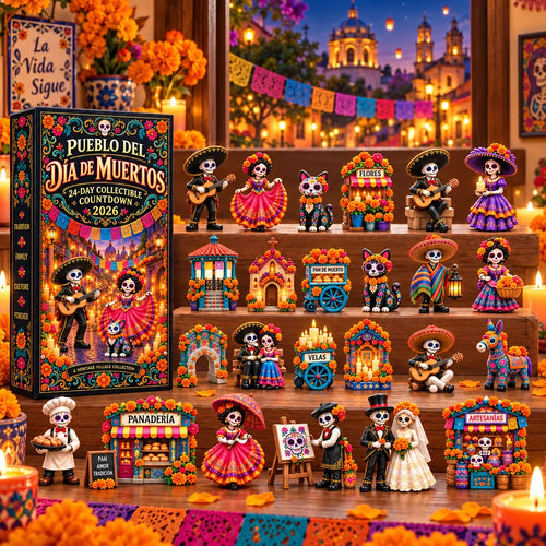 🔥Pueblo del Día de Muertos 2026 – 24-Day Day of the Dead Collectible Countdown Calendar with 24 Unique Miniatures