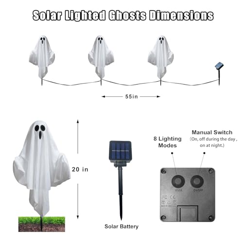 Solar-Powered Floating Ghost Pathway Lights