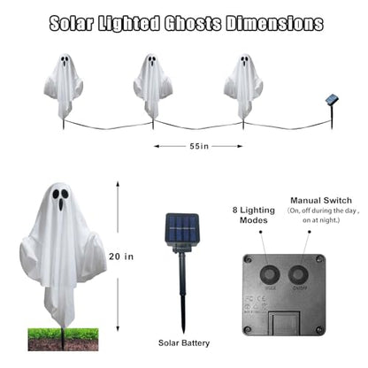 Solar-Powered Floating Ghost Pathway Lights