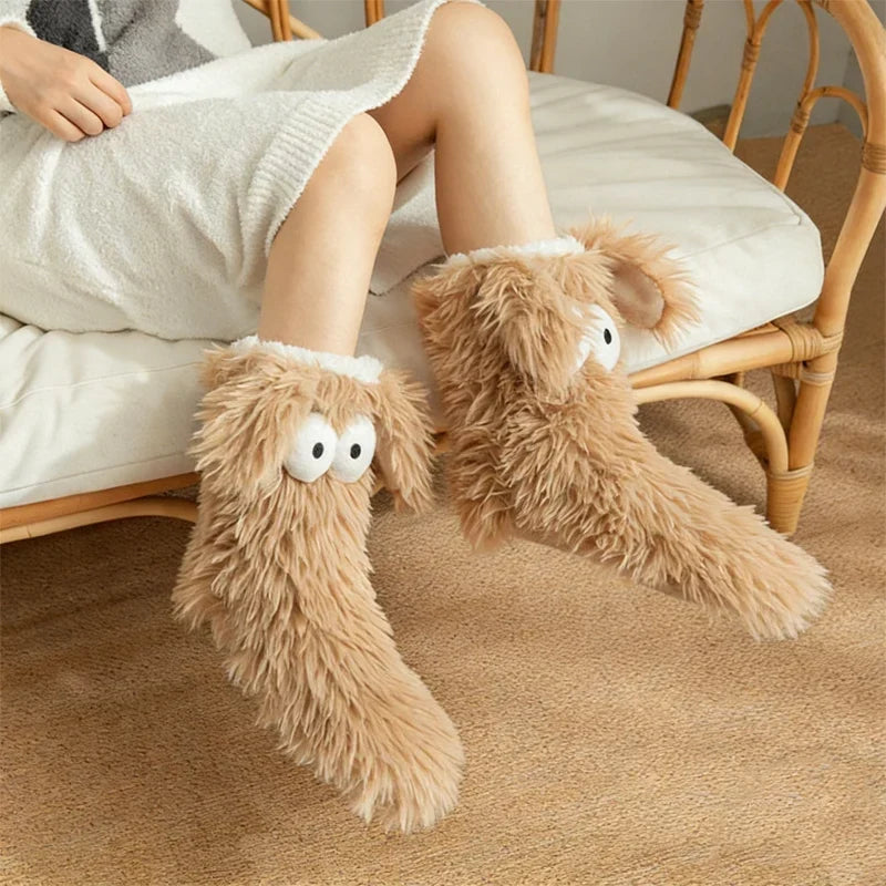 💗last Day Sale 50% Off⚡50k+ Sold💕women's Plush Slippers Socks Floor Socks Winter Home Indoor Thickened Fleece-lined Anti-slip Adult Women's Plush Snow Socks Shoe Covers