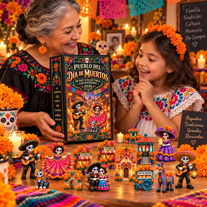 🔥Pueblo del Día de Muertos 2026 – 24-Day Day of the Dead Collectible Countdown Calendar with 24 Unique Miniatures