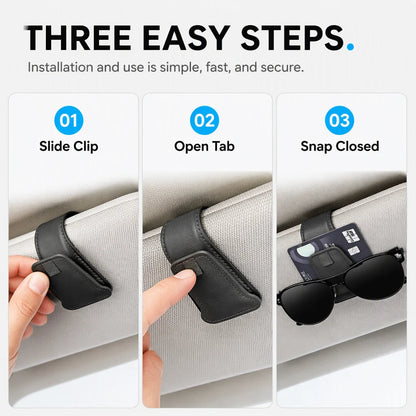 🕶️Car Sunglasses Holder Double Clip Eyeglasses Mount and Ticket Card Clip