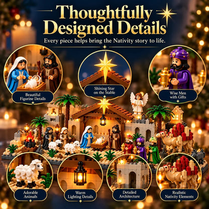 🎅🏻LAST DAY 50% OFF🗓️Nativity Advent Calendar – 24-Day Buildable Christmas Nativity Set