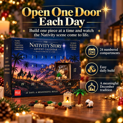 🎅🏻LAST DAY 50% OFF🗓️Nativity Advent Calendar – 24-Day Buildable Christmas Nativity Set