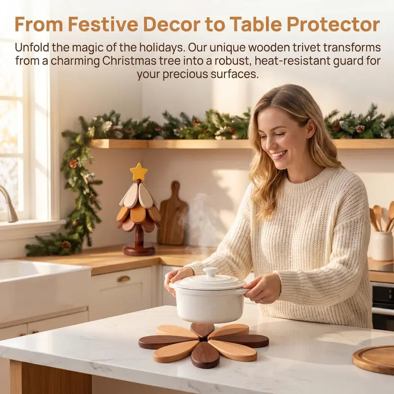 Wooden one tree coaster Solid wood home desktop decoration🎄
