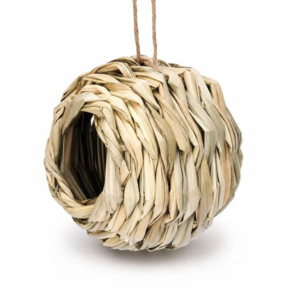 🐦HOT SALE🔥Handwoven Straw Spherical Bird Nest with Round Opening for Outdoor Garden and Yard Decoration🌿✨