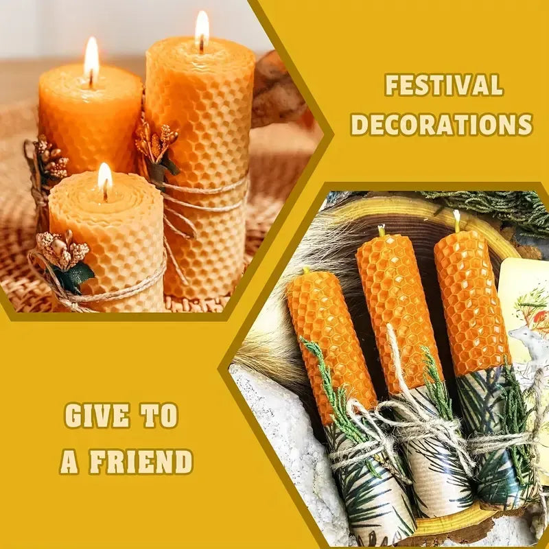 🍯🕯️ DIY Beeswax Candle Making Kit (12-Piece Set) – Create Your Own Cozy Glow!