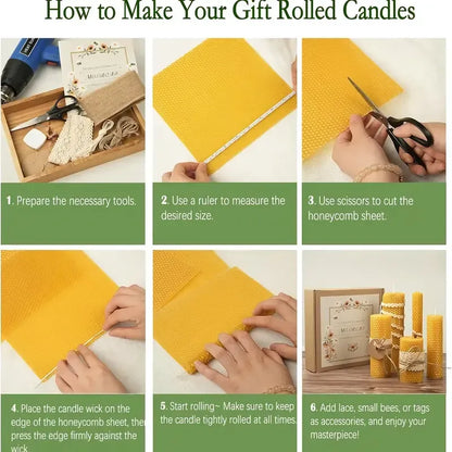 🍯🕯️ DIY Beeswax Candle Making Kit (12-Piece Set) – Create Your Own Cozy Glow!
