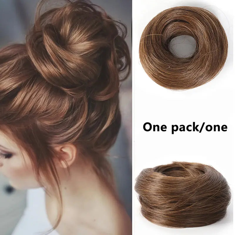 Synthetic Messy Bun Hair Piece for Women, Curly Updo Scrunchie Extension for Instant Volume and a High Crown💇‍♀️