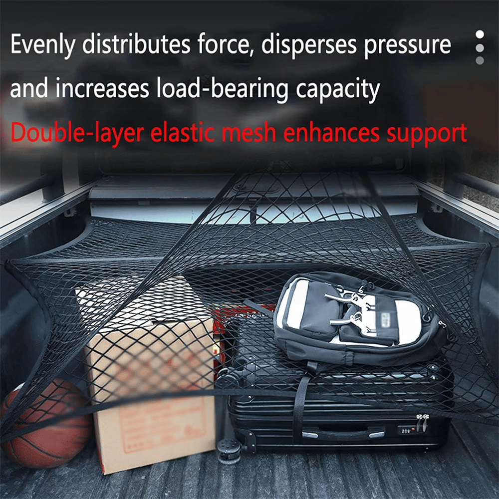 🧳 Heavy-Duty Elastic Cargo Net – Double-Layer Vehicle Storage Organizer