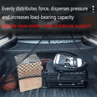 🧳 Heavy-Duty Elastic Cargo Net – Double-Layer Vehicle Storage Organizer