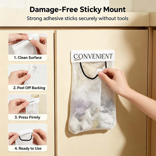 10PCS Grocery Garbage Bag Holder Trash Bag Dispenser Sticky Wall Mounted Mesh🛒
