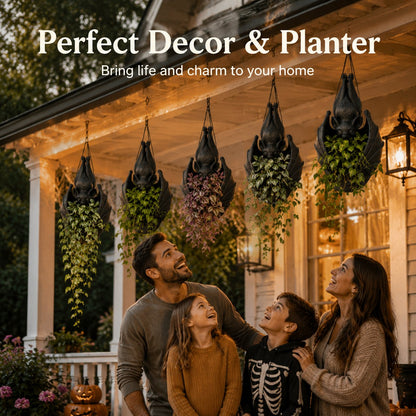 🦇 Hanging Bat Plant Pot🎃Spooky Garden Decor Planter