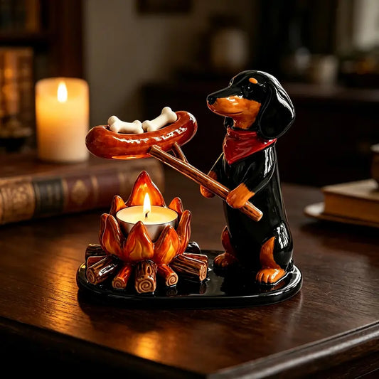 Animal bonfire resin tea wax stand - Cartoon-shaped barbecue small animal design - Atmosphere-scented scented candle base