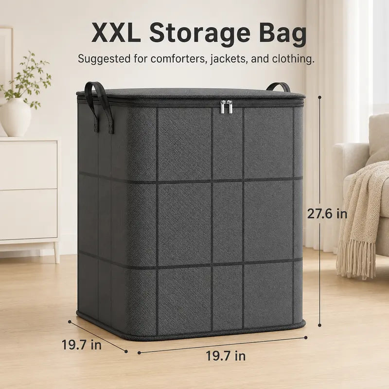Spacious Moving Storage Bin, Zippered Organizer for Quilts, Large Capacity Fabric Bag for Moving Day & Bedroom Use 📦
