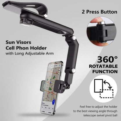 📱HOT SALE-🔥New 1080° Multi-function Sun Visor Universal 360 Degree Rotating Phone Holder✨