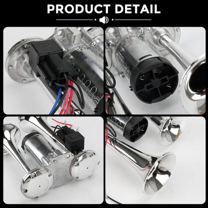 📢 150dB Super Loud Train Horn Kit | Universal 12V Dual Air Horn For Trucks & Cars