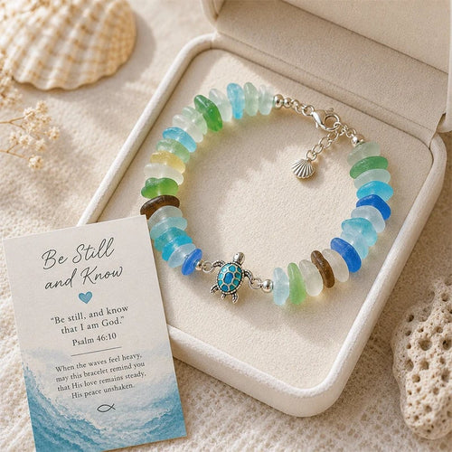 🩵 Sea Glass Blessing Bracelet