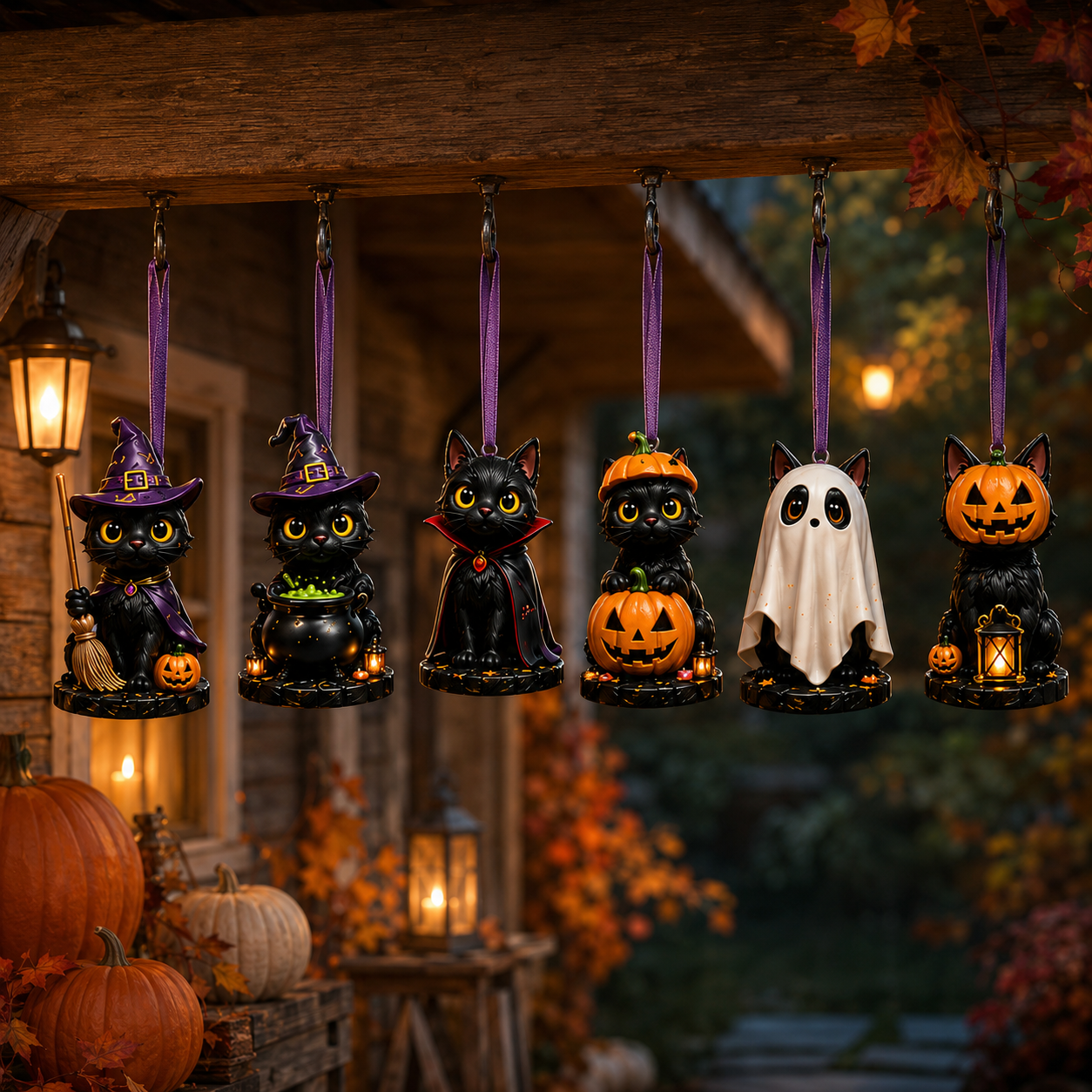 🔥Last 30 pcs✨⏰ Limited anniversary edition✨24-Day Christmas Countdown Advent Calendar –Halloween black cat Ornament