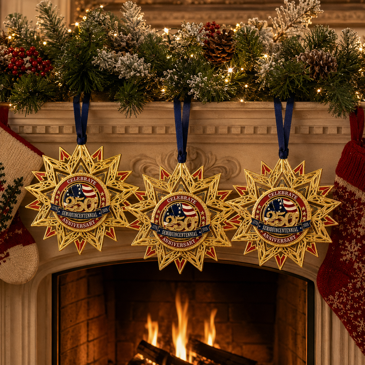 ✨250th Anniversary Commemorative Medal Christmas Tree Ornament