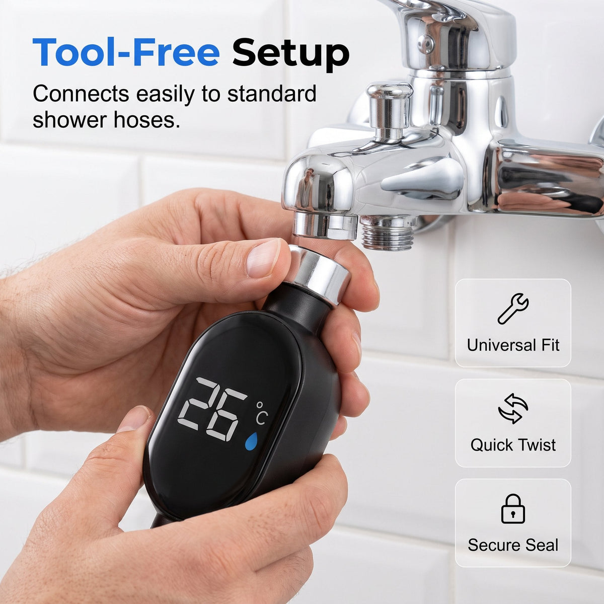 Intelligent LED Shower Thermometer