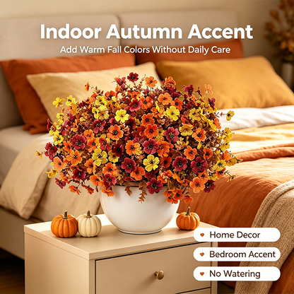 🔥HOT SALE 50 % OFF🍂Fall Artificial Flower Halloween 12pcs, UV Resistant Colorful Fake Flower🍂