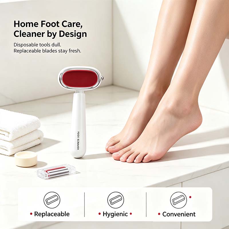 Dual‑Sided Foot Callus Remover, Replaceable Stainless Steel Blade Foot Scraper🦶