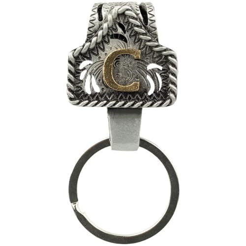 📎Handmade Cow Tag Belt Key Holder with Copper Initial